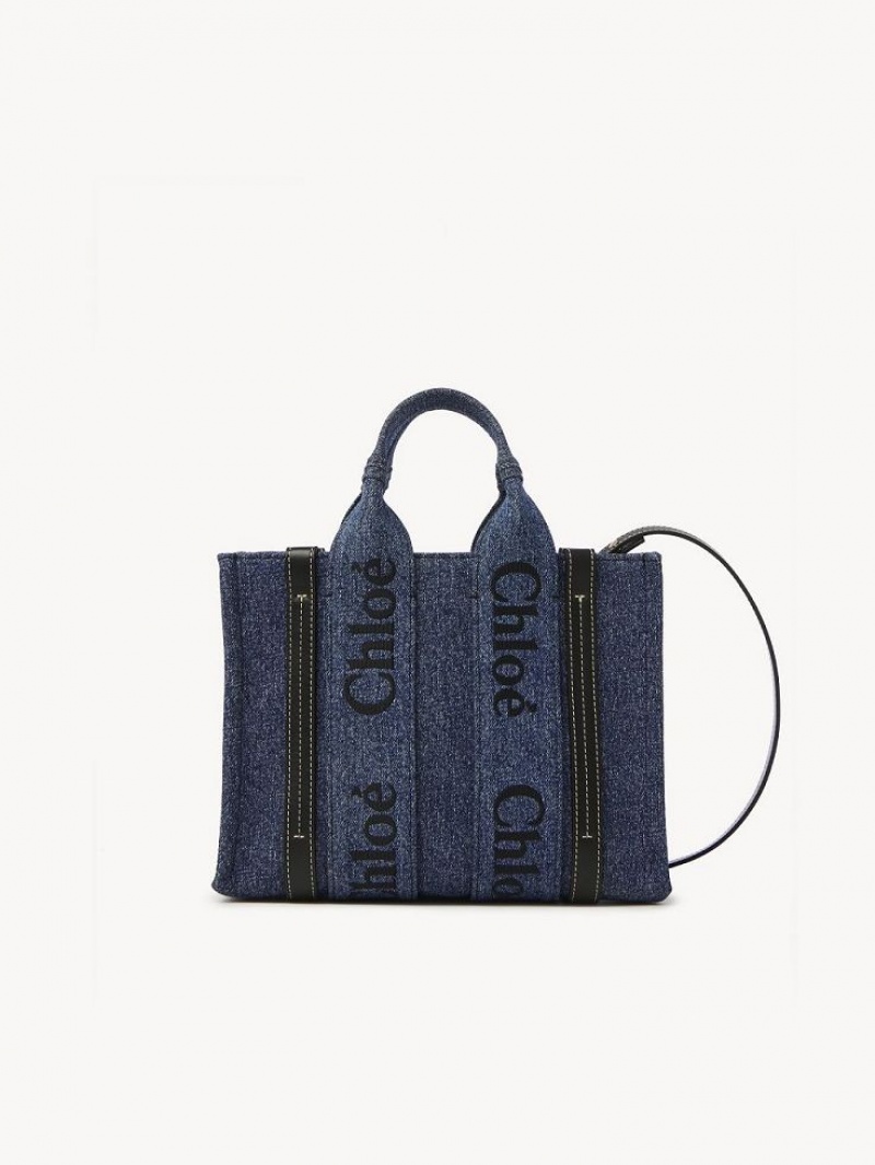 Chloe Small Woody Tote Çanta Mavi | CHE-SR13315