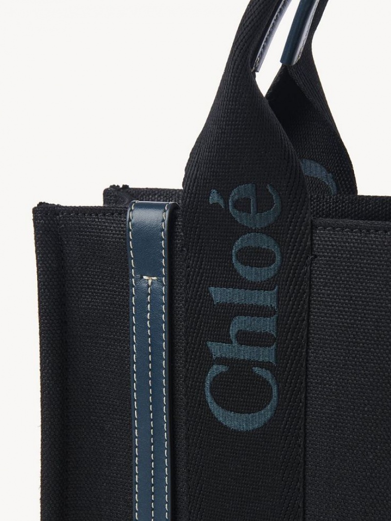 Chloe Small Woody Tote Çanta Siyah Yeşil | CHE-SR13317