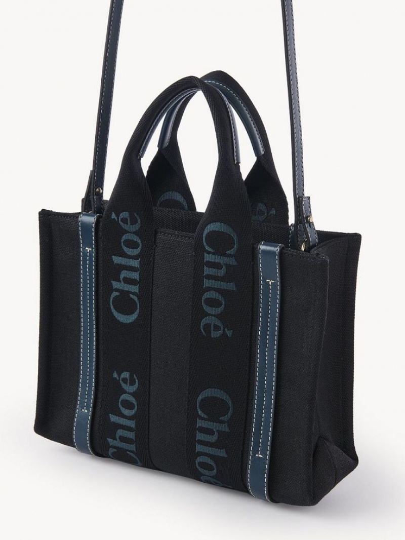 Chloe Small Woody Tote Çanta Siyah Yeşil | CHE-SR13317