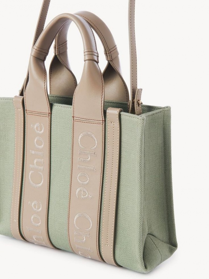 Chloe Small Woody Tote Çanta Yeşil | CHE-SR13313