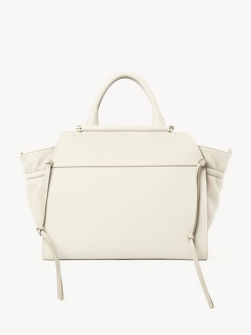 Chloe Steph Medium Double Carry Tote Çanta Beyaz | CHE-SR13371