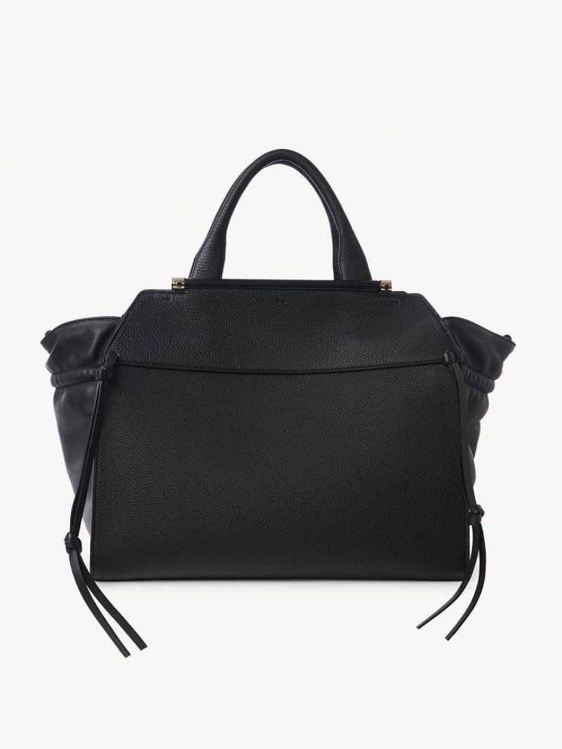 Chloe Steph Medium Double Carry Tote Çanta Siyah | CHE-SR13372