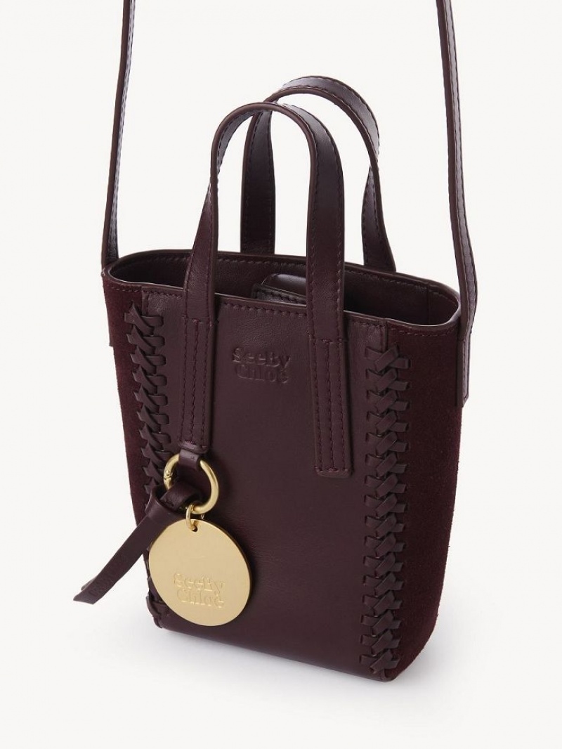 Chloe Tilda Mini Tote Çanta Bordo | CHE-SR14706