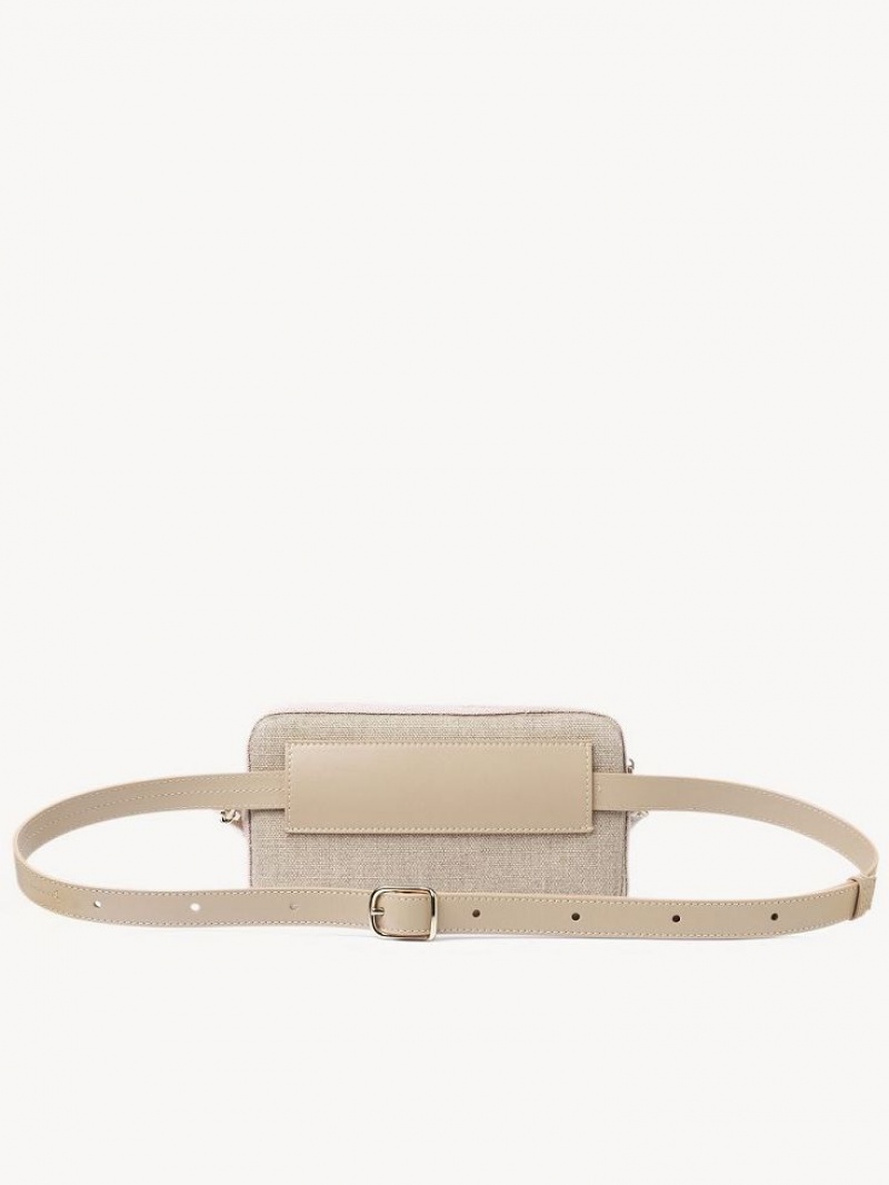 Chloe Woody Belt Çapraz Askılı Çanta Bej Rengi | CHE-SR13606