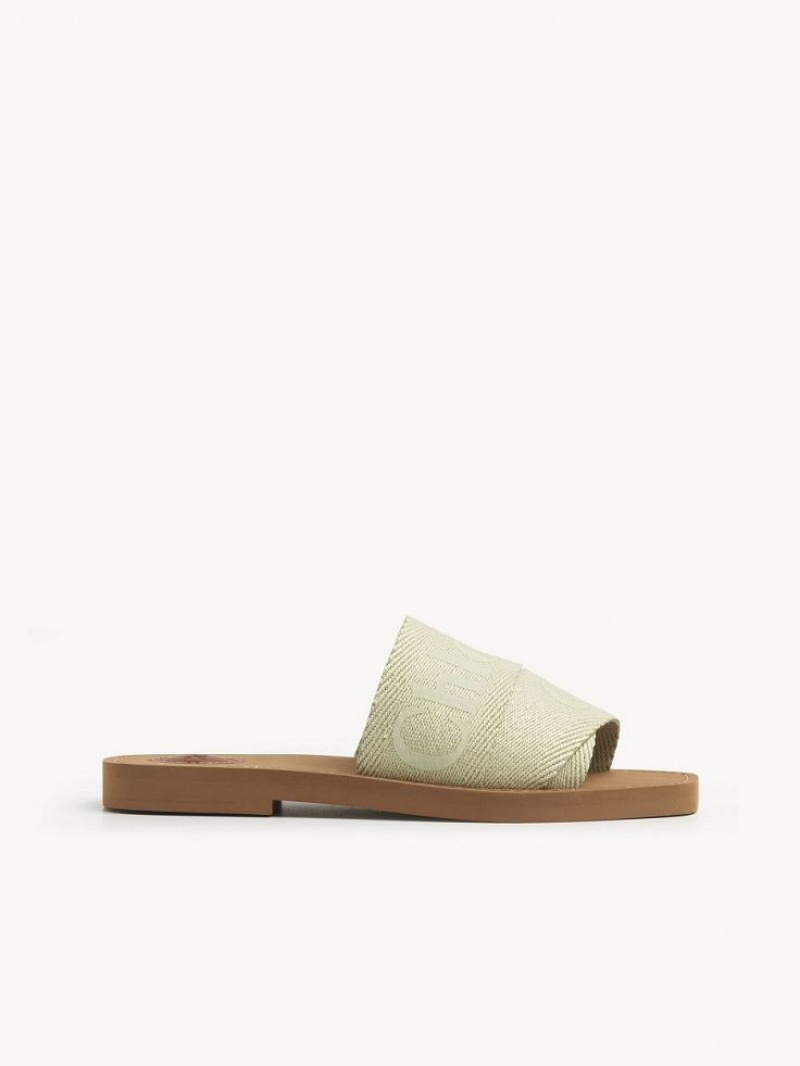 Chloe Woody Düz Mule Yeşil | CHE-SR14181