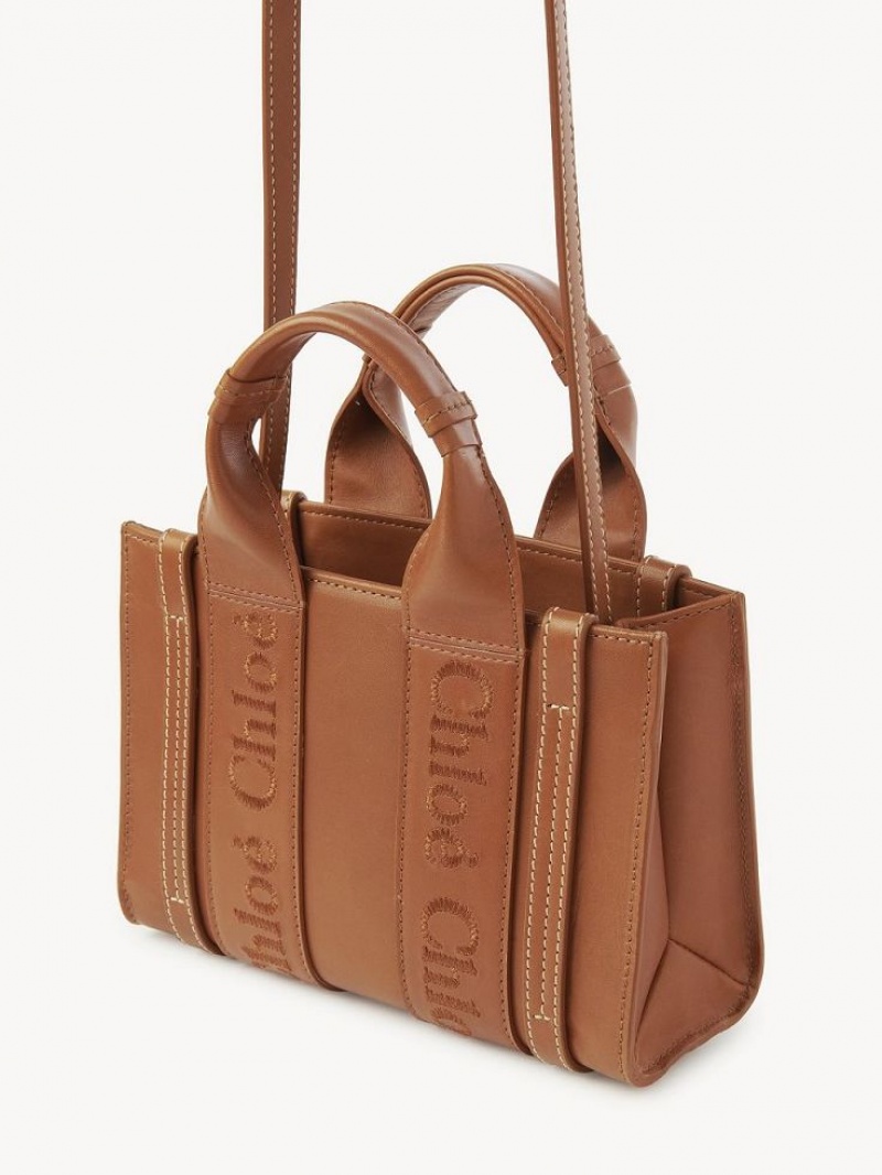 Chloe Woody Tote 1 Mini Çanta Kahverengi | CHE-SR13726