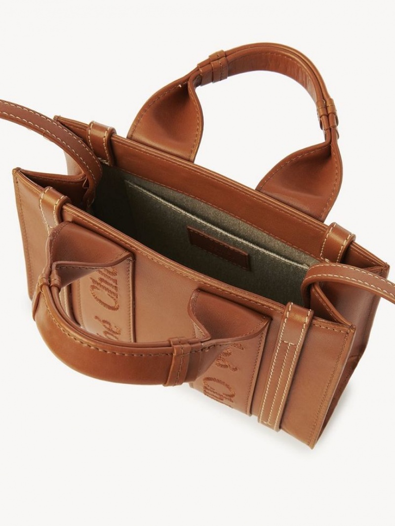 Chloe Woody Tote 1 Mini Çanta Kahverengi | CHE-SR13726