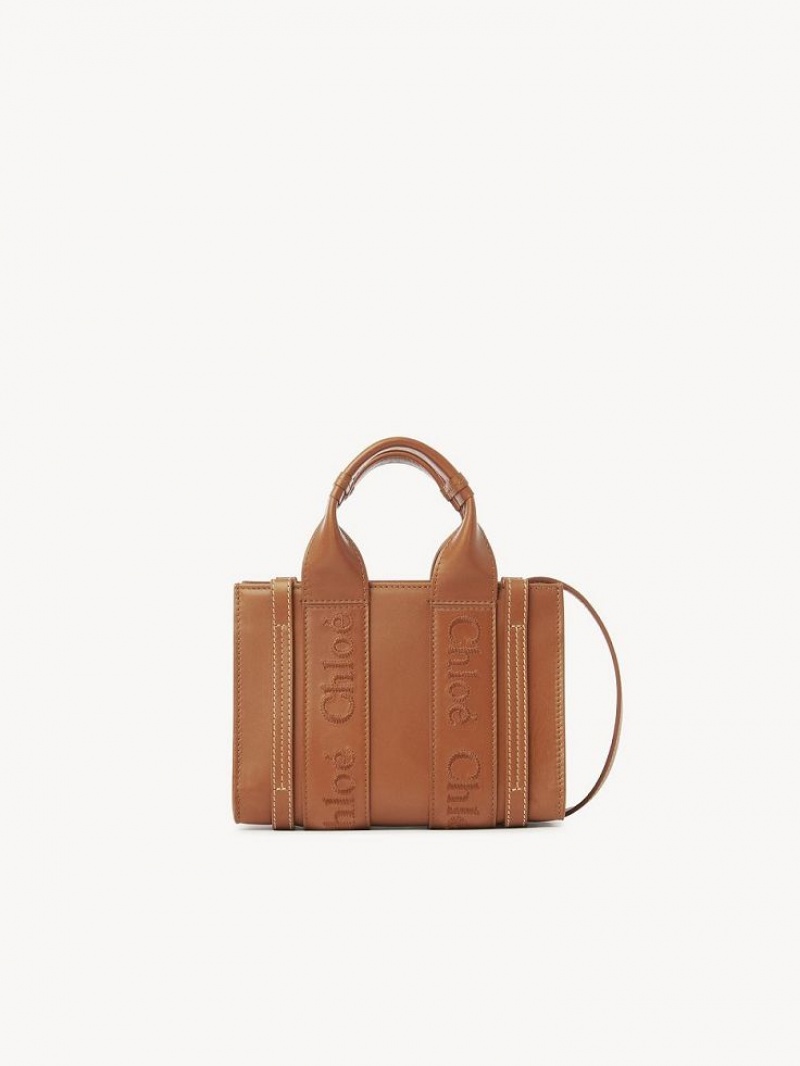 Chloe Woody Tote 1 Mini Çanta Kahverengi | CHE-SR13726