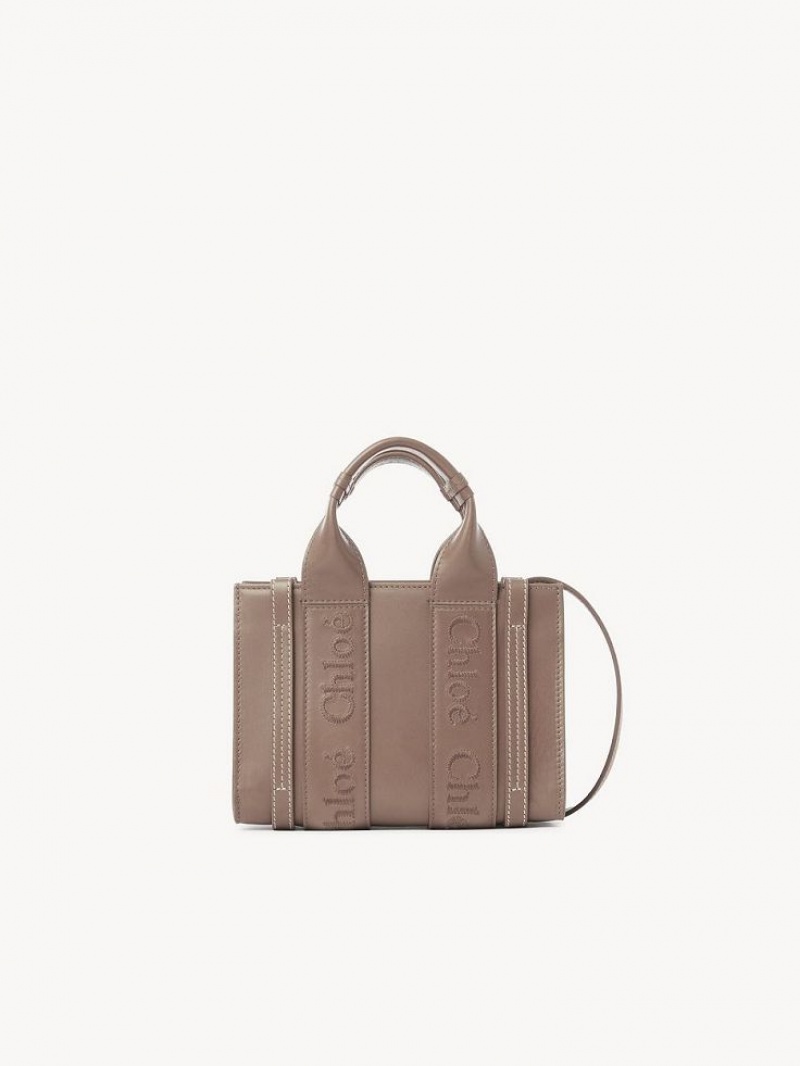 Chloe Woody Tote 1 Mini Çanta Kahverengi | CHE-SR13728