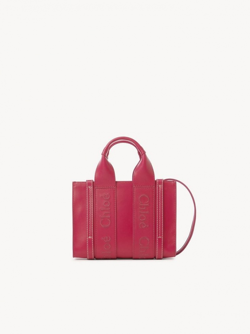 Chloe Woody Tote 1 Mini Çanta Pembe | CHE-SR13700