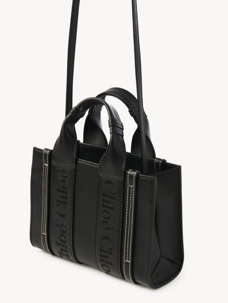 Chloe Woody Tote 1 Mini Çanta Siyah | CHE-SR13727