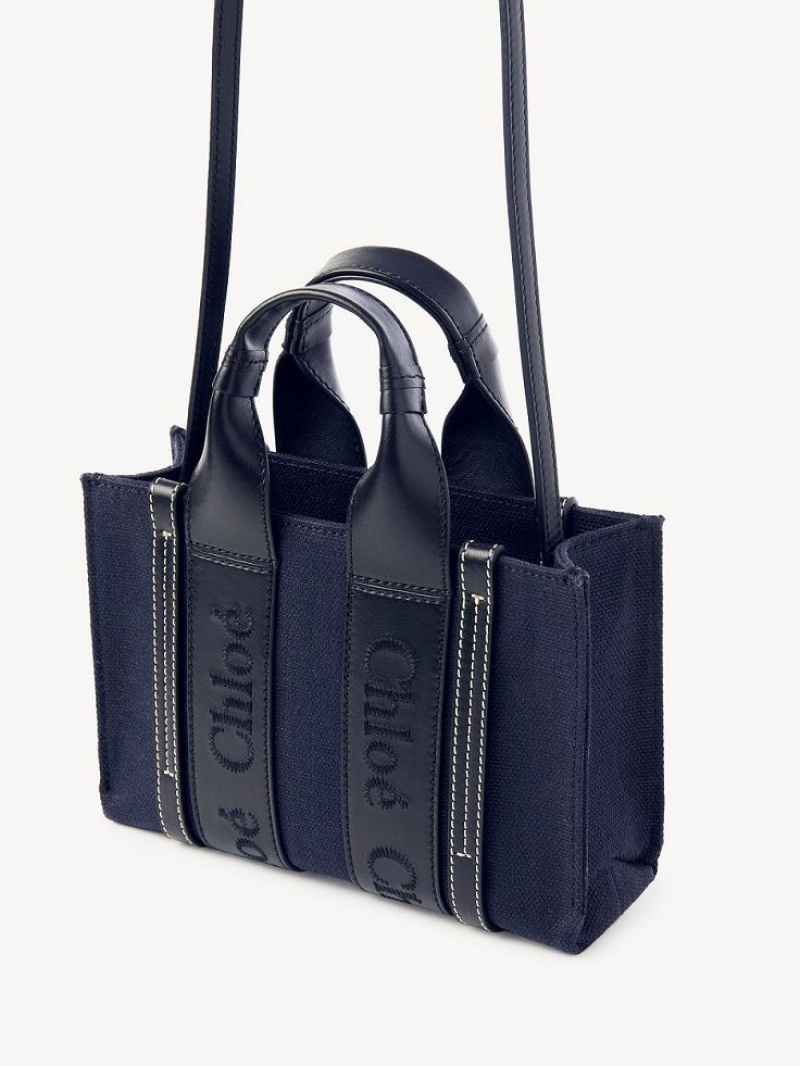 Chloe Woody Tote 4 Mini Çanta Koyu Mavi | CHE-SR13699